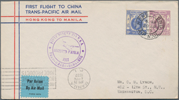 Hongkong: 1936/1937, Lot Of Four 1st Flight Covers: 17 Mar 1936 Hongkong-Penang-London, 29 Apr 1937 - Andere & Zonder Classificatie