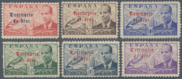 Ifni: 1950, Airmail Issue ‚Juan De La Cierva Y Codorniu‘ With Red Or Blue Opt. ‚Territorio De Ifni.‘ - Ifni