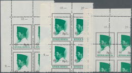 Indonesien: 1966, President Sukarno 1rp. Brown/green Lot With Approx. 2.500 Stamps Incl. Many Comple - Indonesia