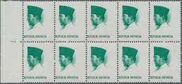 Indonesien: 1966, President Sukarno 1rp. With BROWN OMITTED (margin And Denomination) In A Lot With - Indonesië