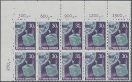 Indonesien: 1969, Satellite Communication 30r. With Variety GREY Instead Of Red Printing In An INVES - Indonesia