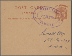 Jamaica: 1956/71 Ca. 120 Cancelled Postal Stationery Cards With Very Fine And Partly Rare Strikes Of - Giamaica (1962-...)