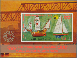 Jemen: 1971, Olympic City Of Kiel (Sailing Disciplines) Perf. Miniature Sheet 4b. 'Finn Dinghy' And - Jemen