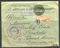 Russia  1917 Reg.mail Moscow- Stockholm 1917  Russian Censorship - Lettres & Documents