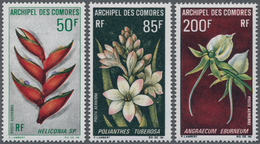 Komoren: 1969, Flowers Airmail Stamps 50fr. ‚Heliconia Humilis‘, 85fr. ‚Polianthes Tuberosa‘ And 200 - Komoren (1975-...)