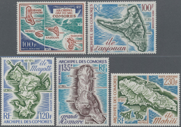 Komoren: 1971/1975, Maps ‚set‘ Of Five Incl. 100fr. Archipelago Of Comores, 100fr. Anjouan, 120fr. M - Komoren (1975-...)