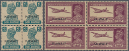 Kuwait: 1945-55, Group Of 20 Blocks Of Four Optd. "KUWAIT", With KGVI. Complete Set Of 13 (1945), QE - Koeweit