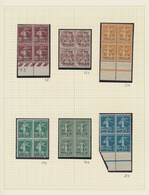 Libanon: 1924, INVERTED OVERPRINTS, Petty U/m Collection Of Eleven Blocks Of Four Showing Inverted O - Liban