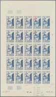 Marokko: 1949/1956, IMPERFORATE COLOUR PROOFS, MNH Assortment Of Ten Complete Sheets (=250 Proofs), - Cartas & Documentos