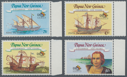 Papua Neuguinea: 1992, 500 Years Discovery Of America Complete Set Of Four (Columbus And His Fleet W - Papua Nuova Guinea