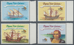 Papua Neuguinea: 1992, 500 Years Discovery Of America Complete Set Of Four (Columbus And His Fleet W - Papúa Nueva Guinea