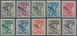 St. Pierre Und Miquelon - Portomarken: 1938/1942, Lot Of Three Mint Issues: Maury Nos. 32/41, 42/51, - Segnatasse