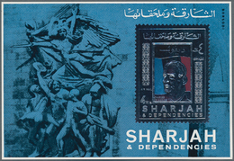 Schardscha / Sharjah: 1970, 4r. Charles De Gaulle Silver Souvenir Sheet, 182 Pieces MNH. This Issue - Sharjah