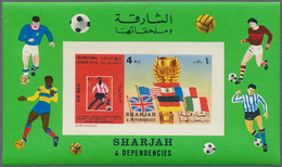 Schardscha / Sharjah: 1970/1972, Holding Of 2000/3000 MNH Souvenir Sheets, Thematics "Space", "Footb - Sharjah