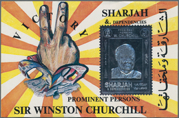 Schardscha / Sharjah: 1972, 6r. Churchill Silver Souvenir Sheet, Apprx. 700 Pieces MNH. This Issue I - Schardscha