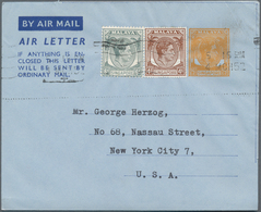 Singapur: 1949/2002 Ca. 390 Covers, Postcards And Postal Stationeries, Incl. Registered Postal Stati - Singapur (...-1959)