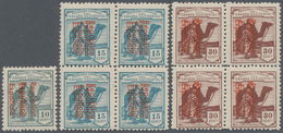 Spanisch-Sahara: 1932, Native With Dromedary Three Different Values With Red Overprint ‚Republica Es - Sahara Español