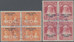 Tanger - Spanische Post: 1926, Red Cross – Royal Family With Black Opt. ‚CORREO ESPANOL TANGER‘ In A - Spanisch-Marokko