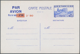 Tunesien: 1936/70 Accumulation With About 47 Postal Stationery Cards With Revaluation And Used And U - Nuevos