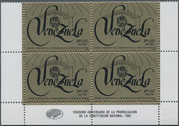 Venezuela: 1982, 20 Years New Constitution 1.85b. Gold/black In A Lot With About 400 Stamps Mostly I - Venezuela