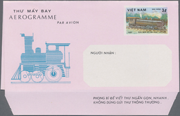 Vietnam: 1983 Two Unused Aerograms 3 Dong On Polychrome/pink With Missing Dark Blue Color, Missing T - Viêt-Nam