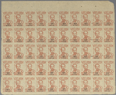 Vietnam-Nord (1945-1975): 1948/1953, Michel Nos. 2, 3, 53, Three Complete Sheets Of 50 Stamps, Unuse - Vietnam