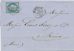 FRANKREICH "3056" Nummernstempel (grosse Ziffern) U K2 "LE QUESNOY / (57)" Brief - 1849-1876: Classic Period