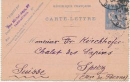 FRANKREICH 1904 Allegorie Menschenrechte 25 C Kab.-Kartenbrief PARIS Nach SPIEZ - Brieven En Documenten