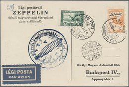 Zeppelinpost Europa: 1931, Trip To Hungary, Lot Of Four Entires: Two Cards With 1p., Cover With 2p. - Sonstige - Europa