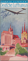 Thematik: Flugzeuge, Luftfahrt / Airoplanes, Aviation: 1936, 12 Lufthansa Sommer-Flugpläne Von Versc - Vliegtuigen