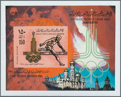 Thematik: Olympische Spiele / Olympic Games: 1979, Libya. Pre-Olympics Moscow 1980. Lot Of 140 Imper - Autres & Non Classés