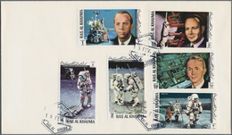 Thematik: Raumfahrt / Astronautics: 1969/1971, "Space" Issues Of Ajman, Umm Al Qaiwan, Sharjah And R - Andere & Zonder Classificatie