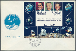 Thematik: Raumfahrt / Astronautics: 1969/1971, Sharjah, Assortment Of 27 (mainly Cacheted) Envelopes - Andere & Zonder Classificatie