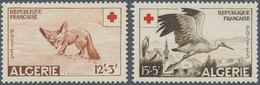 Thematik: Tiere-Füchse / Animals-foxes: 1957, ALGERIA: Red Cross Complete Set Of Two With 12+3fr. De - Otros & Sin Clasificación