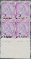 Albanien: 1914, Skanderbeg 50q. Violet/rose Surch. ‚2 / GROSH‘ In A Lot With Approx. 500 Stamps Most - Albanië
