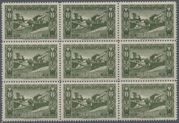 Albanien: 1922, Definitive Issue 2fr. Olive ‚Durres Fortress‘ In A Lot With Approx. 380 Stamps Mostl - Albania
