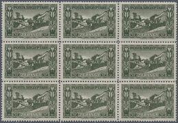 Albanien: 1922, Definitive Issue 2fr. Olive ‚Durres Fortress‘ In A Lot With Approx. 750 Stamps Mostl - Albanie