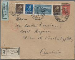 Albanien: 1923/1934, Lot Of Eleven Covers/cards Incl. Three Uprated Stationeries And 1927 Airmail Ov - Albanien