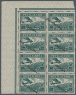 Albanien: 1927, Airmail Issue 50q. Dark-green ‚Airplane And Eagle Over Tirane‘ With Diagonal Black O - Albania