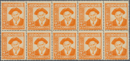 Andorra - Spanische Post: 1953, Councilman 25c. Orange-yellow In A Lot With About 370 Stamps Mostly - Sonstige & Ohne Zuordnung