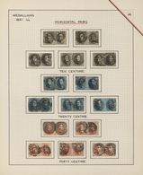 Belgien: 1851/1854, 10c. To 40c., Five Used Horiz. Pairs Each, Fresh Colours And Full To Large Margi - Verzamelingen