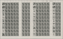 Belgien - Zusammendrucke: 1939, Leopold III, 75 C., Complete Printed Sheet Of The Tete-beche Pairs, - Kopstaande [KP] & Tussenpanelen [KT]