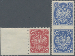 Bosnien Und Herzegowina: 1900, Definitives "Double Eagle", 1kr. Rose And 2 Kr. Ultramarine, Speciali - Bosnië En Herzegovina