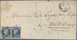 Frankreich: 1851/1862, Lot Of 15 Letters With Frankings Ceres And (mainly) Empire Nd, Also To Foreig - Sammlungen