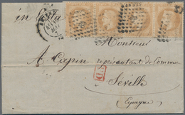 Frankreich: 1855/1929 Ca., Interesting Lot With 17 Covers/cards, Comprising Classic Era With Strip O - Verzamelingen