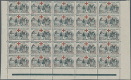 Frankreich: 1918, 15c.+5c. Red Cross, Pane Of 50 Stamps (partly Separated), Mint Never Hinged. Maury - Collections