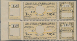 Frankreich - Postpaketmarken: PARCEL POST PARIS: 1930, Three-part Coupon 'COLIS POSTAUX DE PARIS POU - Sonstige & Ohne Zuordnung