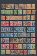 Griechenland: 1865/1880 (ca.), Large Hemes Heads, Used Assortment Of 72 Stamps, Showing Nice Diversi - Usados