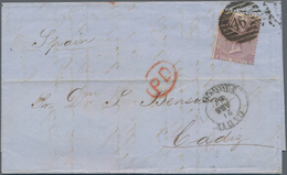Großbritannien: 1864/1880, Lot Of 19 Lettersheets To Spain Resp. Italy/France At Rates 2½d., 6d. (ma - Altri & Non Classificati