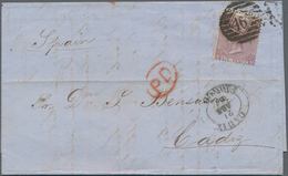 Großbritannien: 1864/1880, Lot Of 19 Lettersheets To Spain Resp. Italy/France At Rates 2½d., 6d. (ma - Other & Unclassified